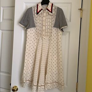 Coach Varsity Dress with Jersey Knit Sleeves